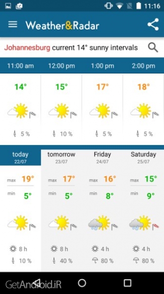 دانلود دقیق ترین برنامه هواشناسی موبایل