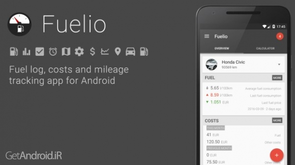 دانلود برنامه Fuelio Gas log اندروید