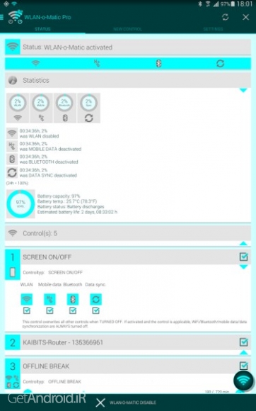 دانلود WiFi-o-Matic Pro v1.70.01 نرم افزار افزایش طول عمر باتری گوشی اندروید