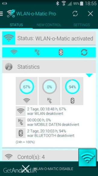 دانلود WiFi-o-Matic Pro v1.70.01 نرم افزار افزایش طول عمر باتری گوشی اندروید