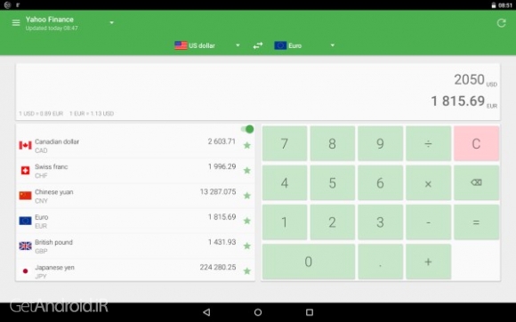 دانلود Currency Converter Pro 1.3 نرم افزار تبدیل واحد پول آنلاین اندروید