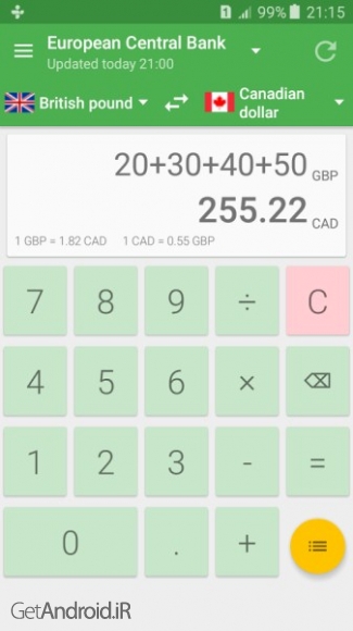 دانلود Currency Converter Pro 1.3 نرم افزار تبدیل واحد پول آنلاین اندروید