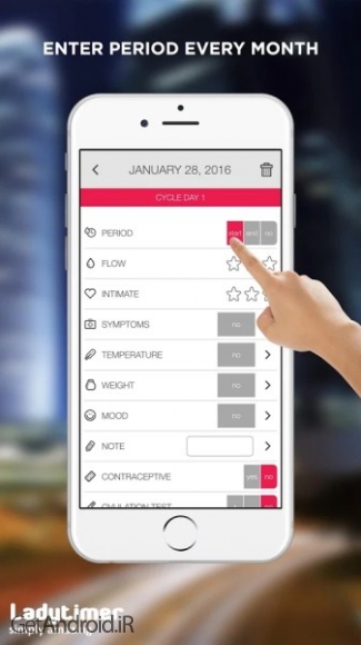 دانلود LADYTIMER Period Tracker 4.3.9 نرم افزار پیگیری دوره قاعدگی اندروید