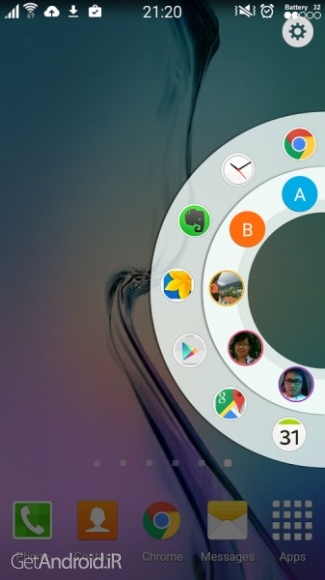 دانلود Edge Circle for Note & S6 Edge v1.4 دسترسی سریع به مخاطبین و برنامه های اندروید