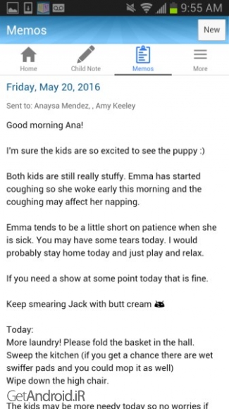 دانلود NannyNotes - Child Daily Sheet v0.4.0 برنامه کنترل کودکان از راه دور اندروید