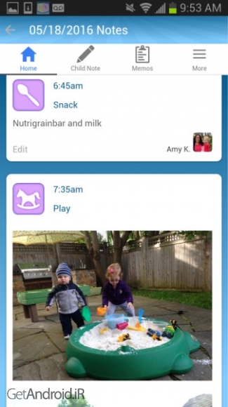 دانلود NannyNotes - Child Daily Sheet v0.4.0 برنامه کنترل کودکان از راه دور اندروید