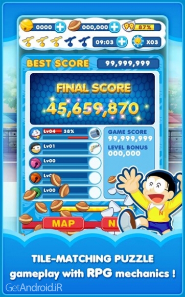 دانلود Doraemon Gadget Rush 1.3.1 بازی جواهرات همرنگ اندروید