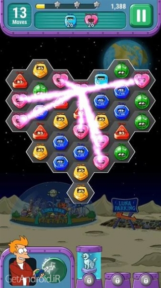 دانلود Futurama: Game of Drones 1.12.0 بازی جورچین 4 تایی فیوچراما اندروید