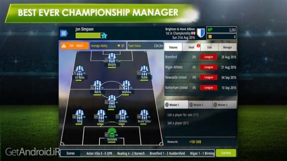 دانلود Championship Manager 17 v1.3.1.807 بازی مربیگری فوتبال برای اندروید بدون دیتا