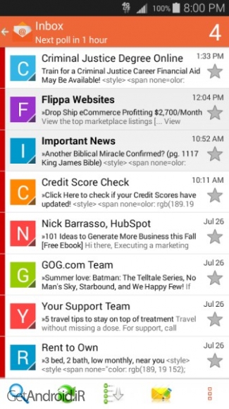 دانلود Email for Hotmail App - Pro v5.110 برنامه مدیریت ایمیل هاتمیل اندروید