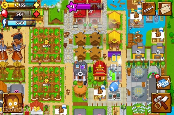 دانلود Bloons Monkey City 1.11.4 بازی استراتژِیکی شهر میمون ها اندروید