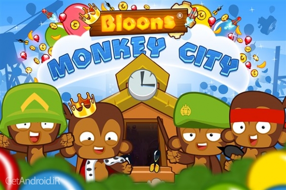 دانلود Bloons Monkey City 1.11.4 بازی استراتژِیکی شهر میمون ها اندروید