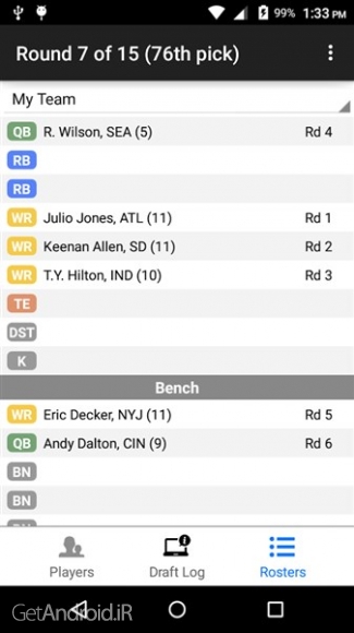 دانلود Fantasy Football Draft Wizard 1.0.11 تسلط بر طرح های فوتبال فانتزی اندروید