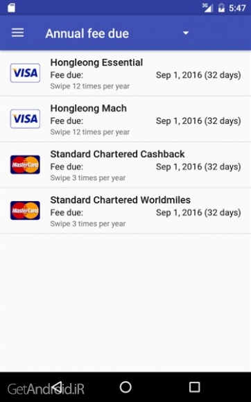 دانلود Manage Credit Card Instantly 1.6.7 برنامه مدیریت کارت اعتباری برای اندروید