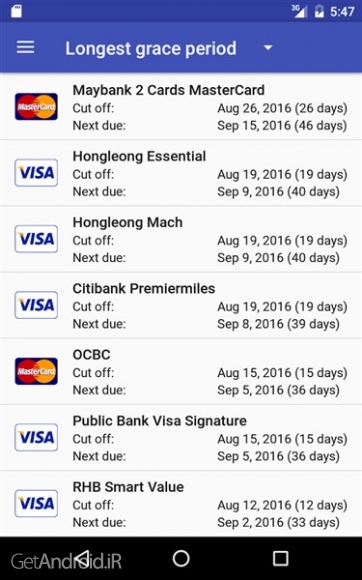 دانلود Manage Credit Card Instantly 1.6.7 برنامه مدیریت کارت اعتباری برای اندروید