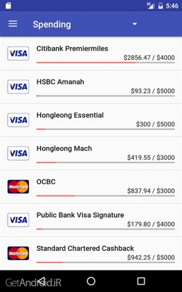 دانلود Manage Credit Card Instantly 1.6.7 برنامه مدیریت کارت اعتباری برای اندروید