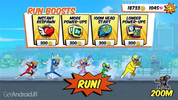 دانلود Run Run Super V 1.25 بازی دوندگی 5 قهرمان اندروید