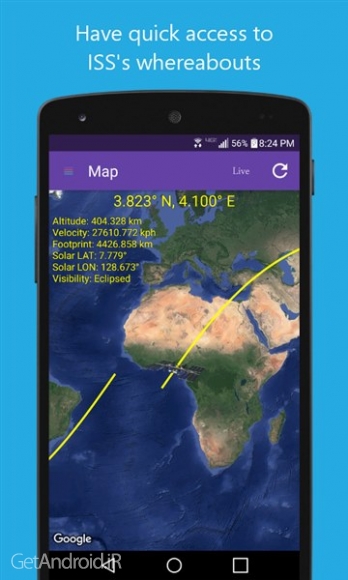 دانلود ISS Tracker v3.2 برنامه ردیابی ایستگاه فضایی اندروید