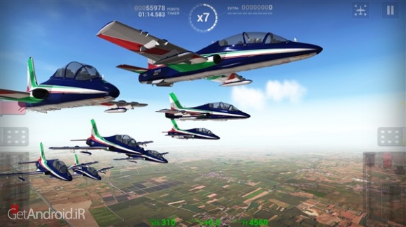 دانلود Frecce Tricolori Flight Sim 1.0 بازی پرواز با هواپیما اندروید