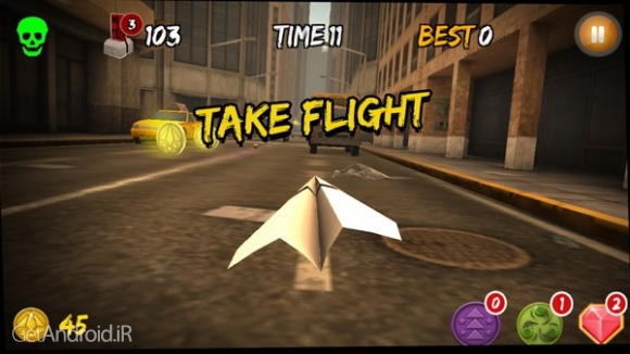 دانلود PaperChase 1.9 بازی اکشن موشک کاغذی اندروید