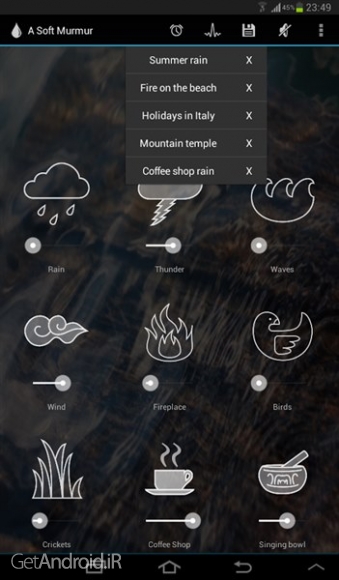 دانلود A Soft Murmur v2.1.1 آهنگ های آرامشبخش طبیعت برای آرامش اعصاب اندروید