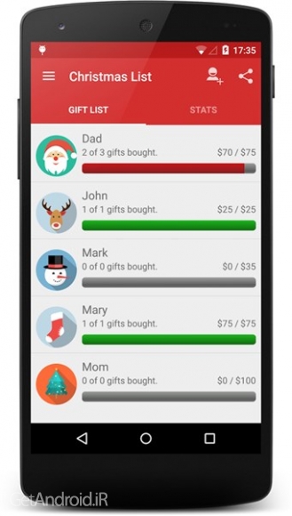 دانلود Christmas Gift List Premium v2.5.3 برنامه لیست هدیه های کریسمس برای اندروید
