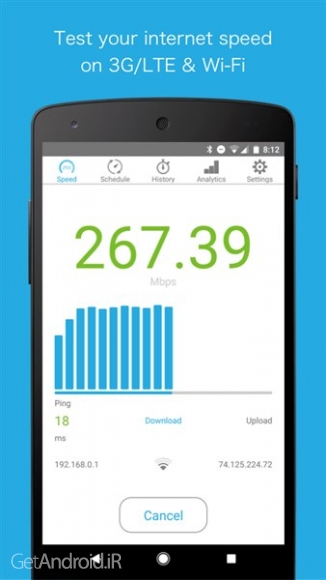 دانلود Speed Check Pro 1.0.2 نرم افزار تست سرعت اینترنت adsl اندروید