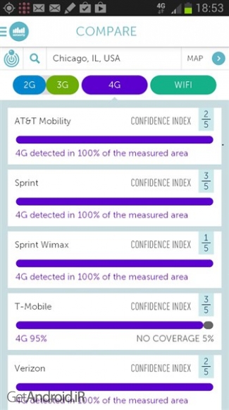 دانلود 4G map & speedtest v3.8.8ga نرم افزار تست سرعت اینترنت اندروید