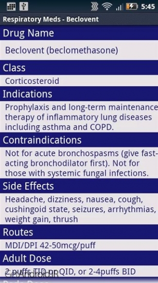 دانلود Respiratory Meds v1.2 برنامه مراقبت های پزشکی مشکلات تنفسی اندروید