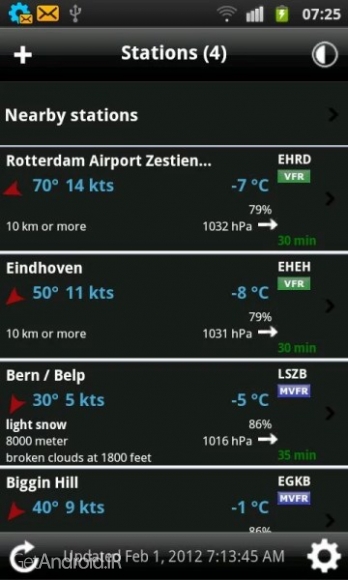 دانلود برنامه هواشناسی برای خلبانان اندروید