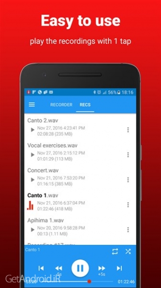 دانلود Voice Recorder Pro 5.1.3 Pro نرم افزار ضبط صدا با کیفیت بالا و عالی اندروید