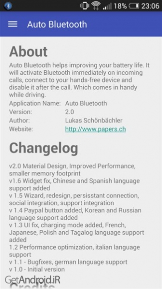 دانلود Auto Bluetooth donate v2.32 برنامه روشن کردن خودکار بلوتوث اندروید
