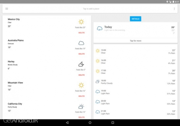 دانلود Forecast - Weather & Widgets 1.4.0 برنامه هواشناسی اندروید