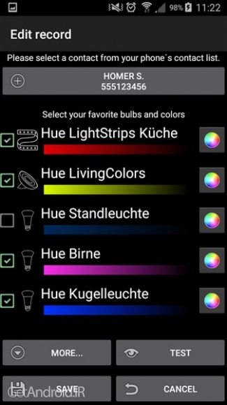 دانلود hueCall v1.3.2 برنامه اطلاع از تماس با نور رنگی اندروید