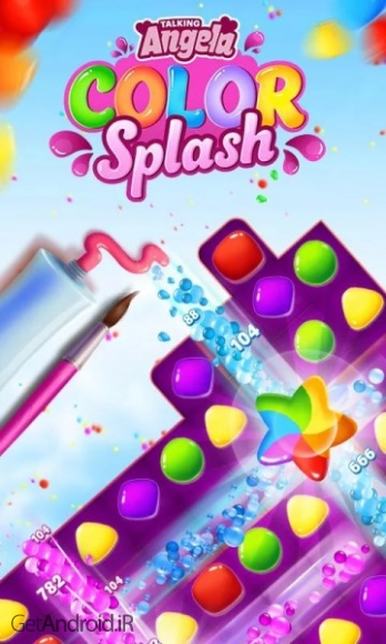 دانلود Talking Angela Color Splash 1.0.9.1219 بازی پازلی آنجلای سخنگو اندروید