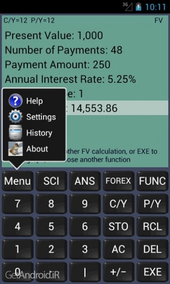 دانلود Financial Calculator (adfree) v1.1.6 نرم افزار ماشین حساب پیشرفته مهندسی اندروید