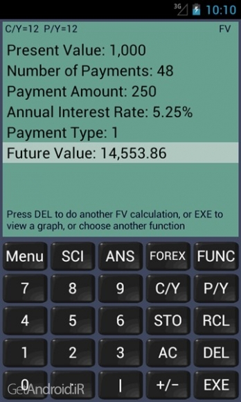 دانلود Financial Calculator (adfree) v1.1.6 نرم افزار ماشین حساب پیشرفته مهندسی اندروید