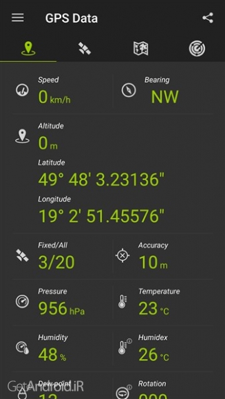 دانلود برنامه GPS Data اندروید
