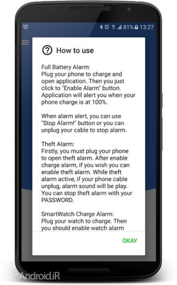 دانلود برنامه Full Battery & Theft Alarm اندروید