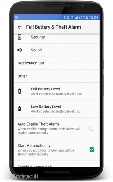 دانلود برنامه Full Battery & Theft Alarm اندروید