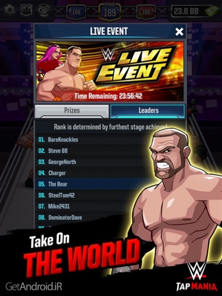 دانلود بازی WWE Tap Mania اندروید