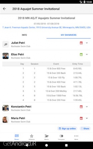 دانلود برنامه Swimmetry اندروید