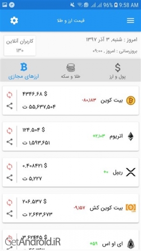 دانلود برنامه قیمت ارز و طلا‎ اندروید