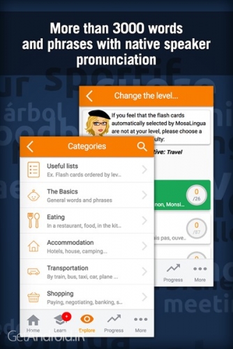 دانلود برنامه Learn French with MosaLingua اندروید