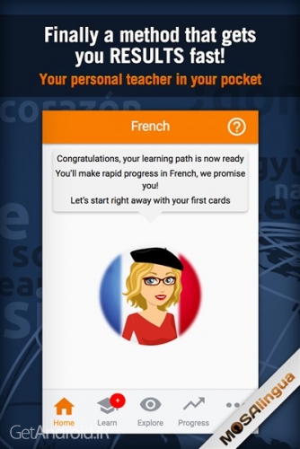 دانلود برنامه آموزش زبان فرانسه Learn French with MosaLingua اندروید