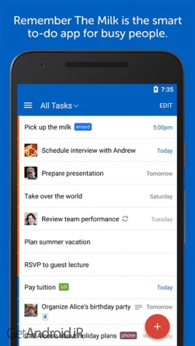 دانلود برنامه Remember The Milk اندروید