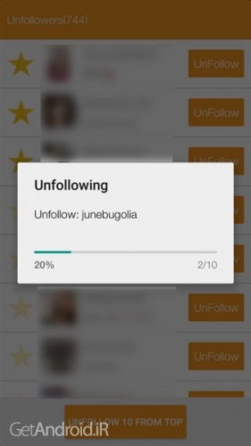 دانلود برنامه Unfollow Users اندروید
