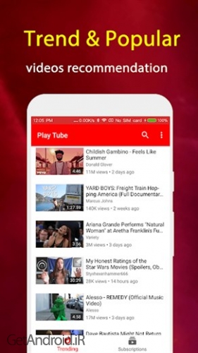 دانلود برنامه Play Tube اندروید