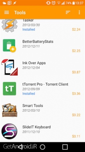 دانلود برنامه Purchased Apps اندروید