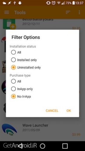 دانلود برنامه Purchased Apps اندروید